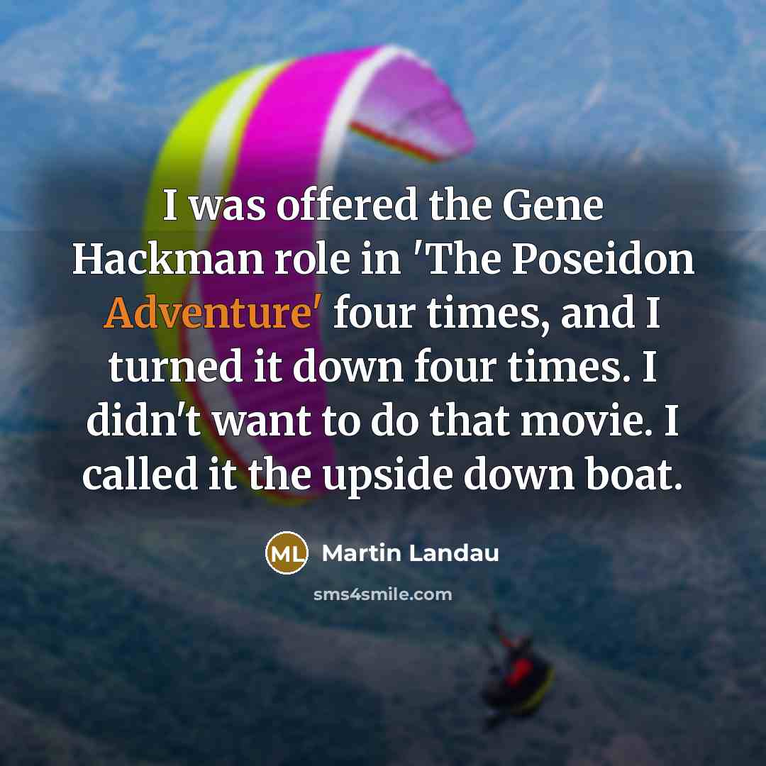 “I was offered the Gene Hackman role in 'The Poseidon…” quote by Martin Landau