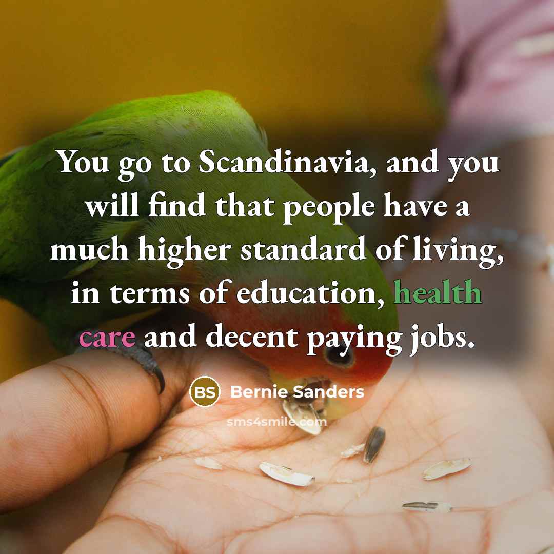 “You go to Scandinavia, and you will find that people…” quote by Bernie Sanders
