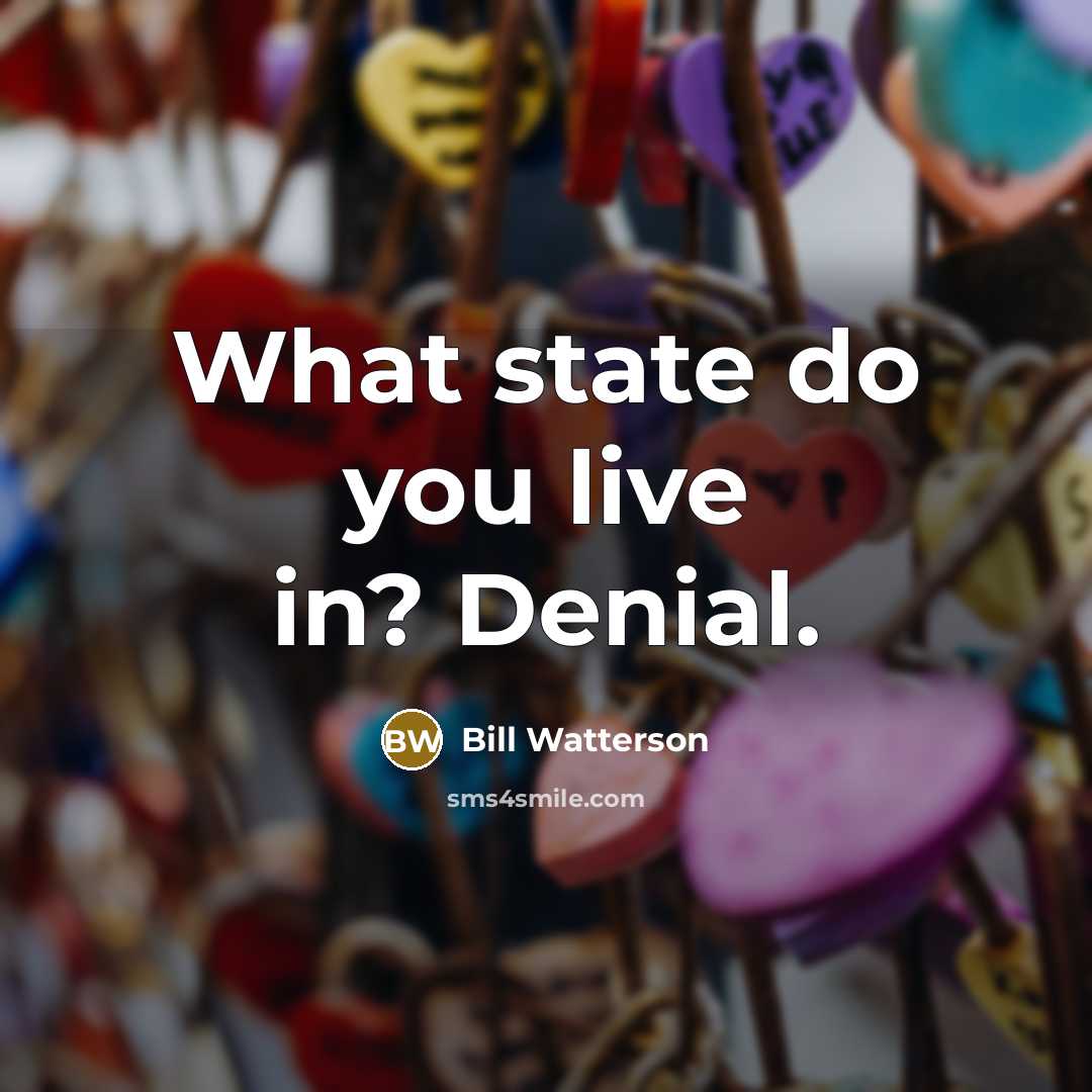 “What state do you live in? Denial.…” quote by Bill Watterson