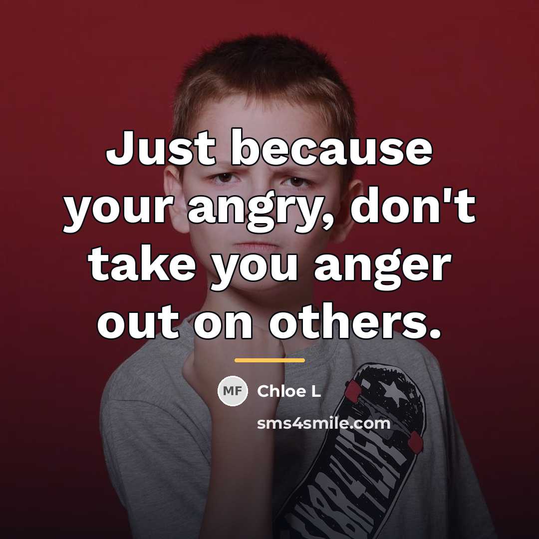 “Just because your angry, don't take you anger out on…” quote by Chloe L