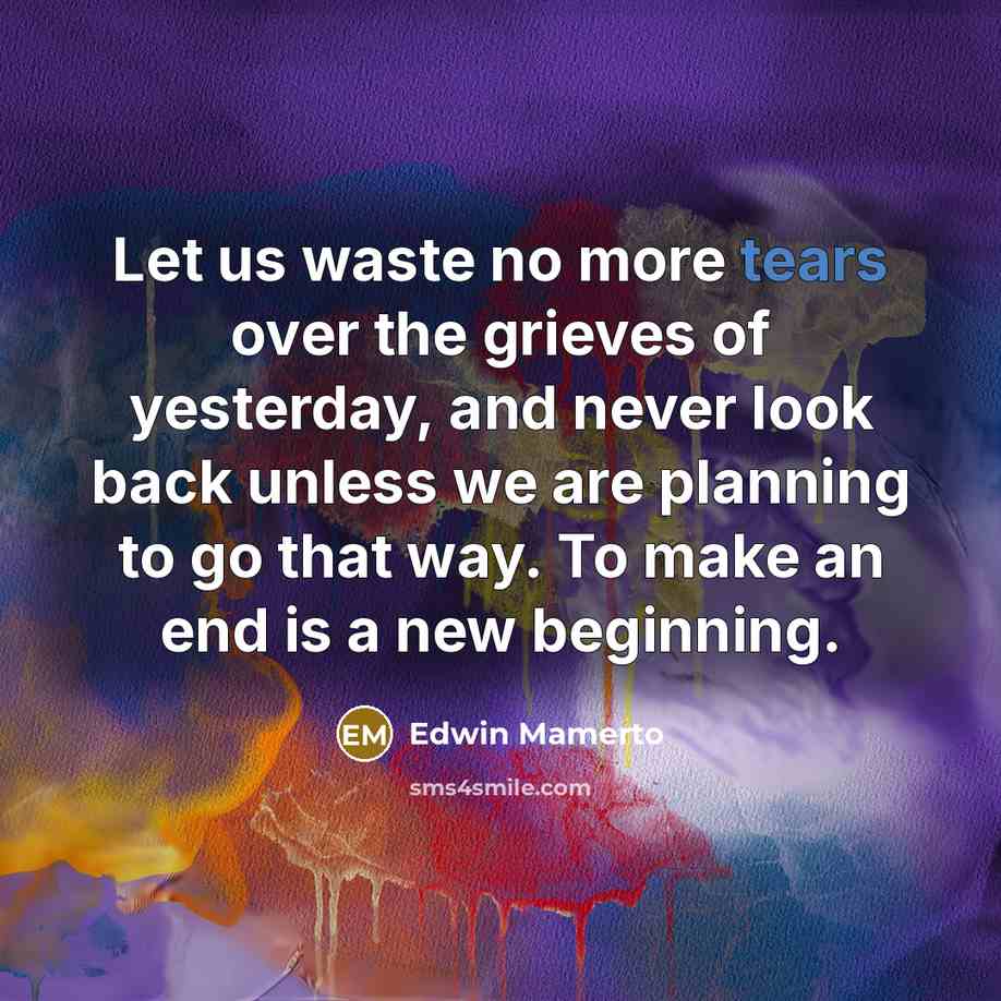“Let us waste no more tears over the grieves of…” quote by Edwin Mamerto