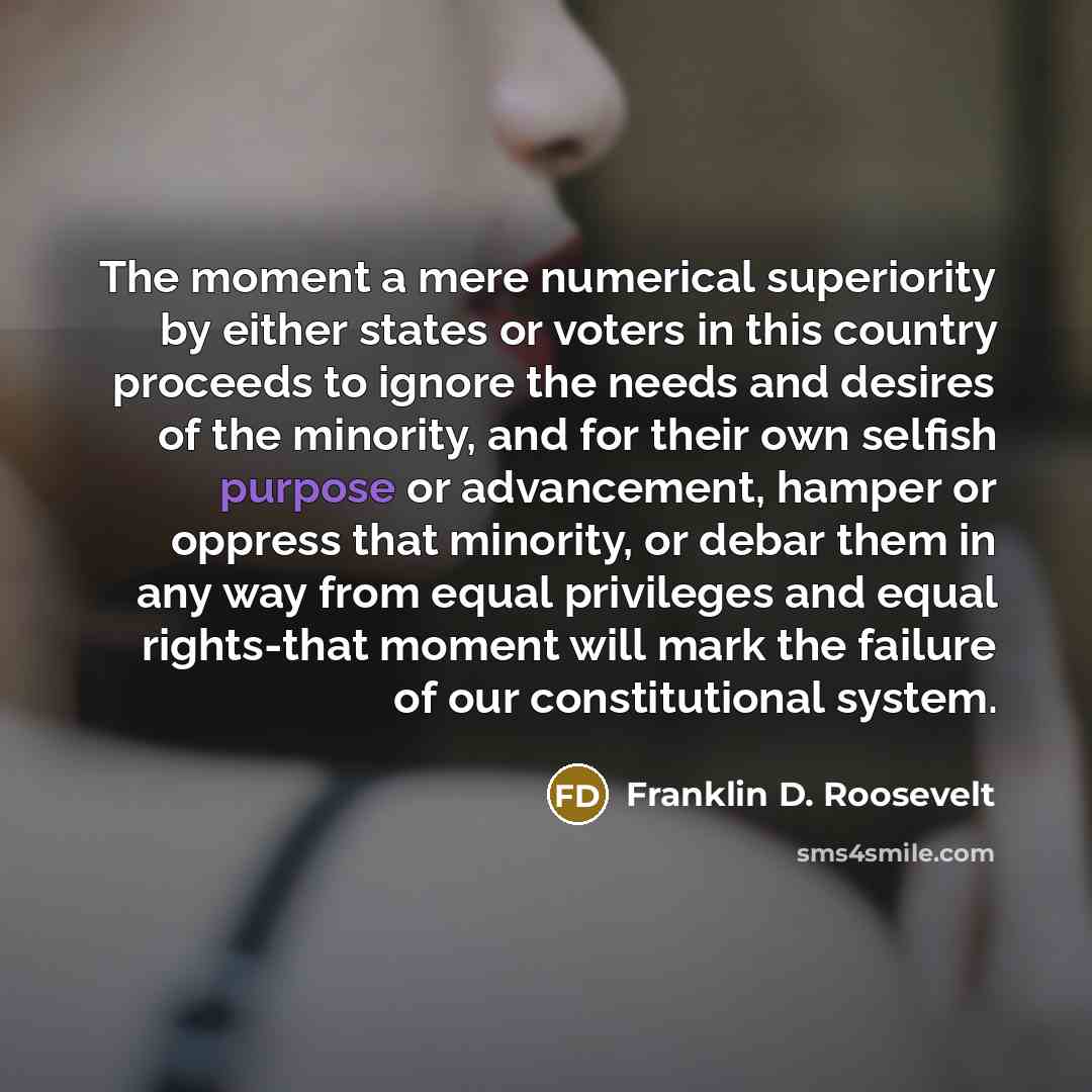 “The moment a mere numerical superiority by either states or…” quote by Franklin D. Roosevelt
