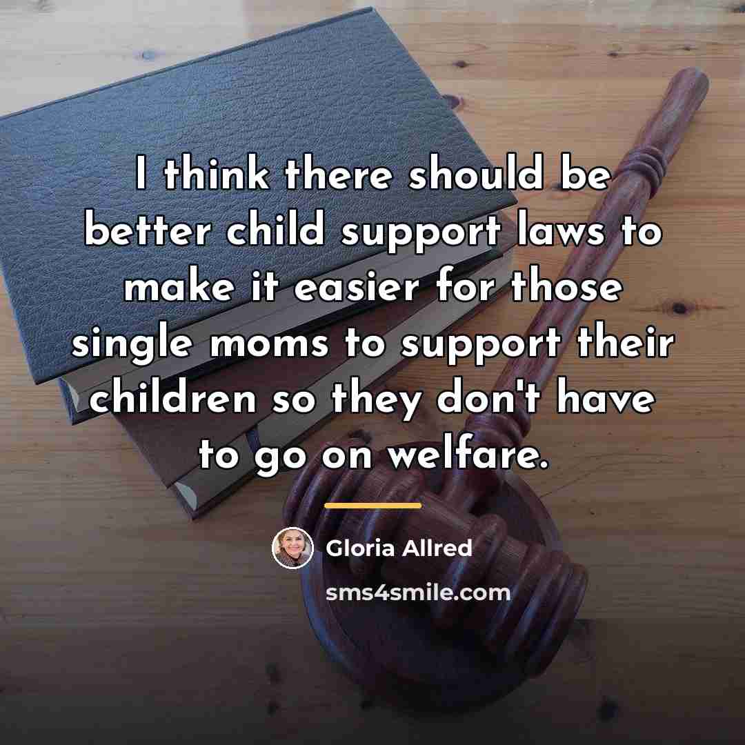 “I think there should be better child support laws to…” quote by Gloria Allred
