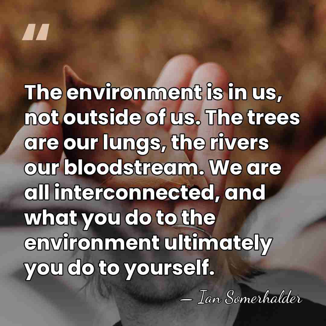The environment is in us, not outside of us. The trees are&hellip; - Ian Somerhalder