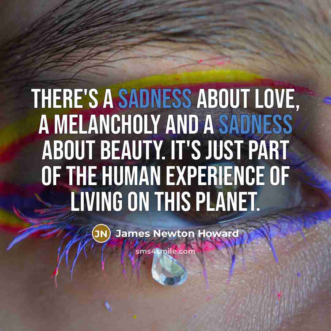 “There's a sadness about love, a melancholy and a sadness…” quote by James Newton Howard