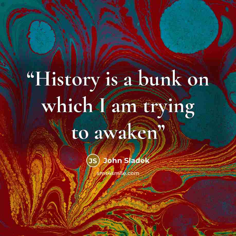 “History is a bunk on which I am trying to awaken” quote by John Sladek