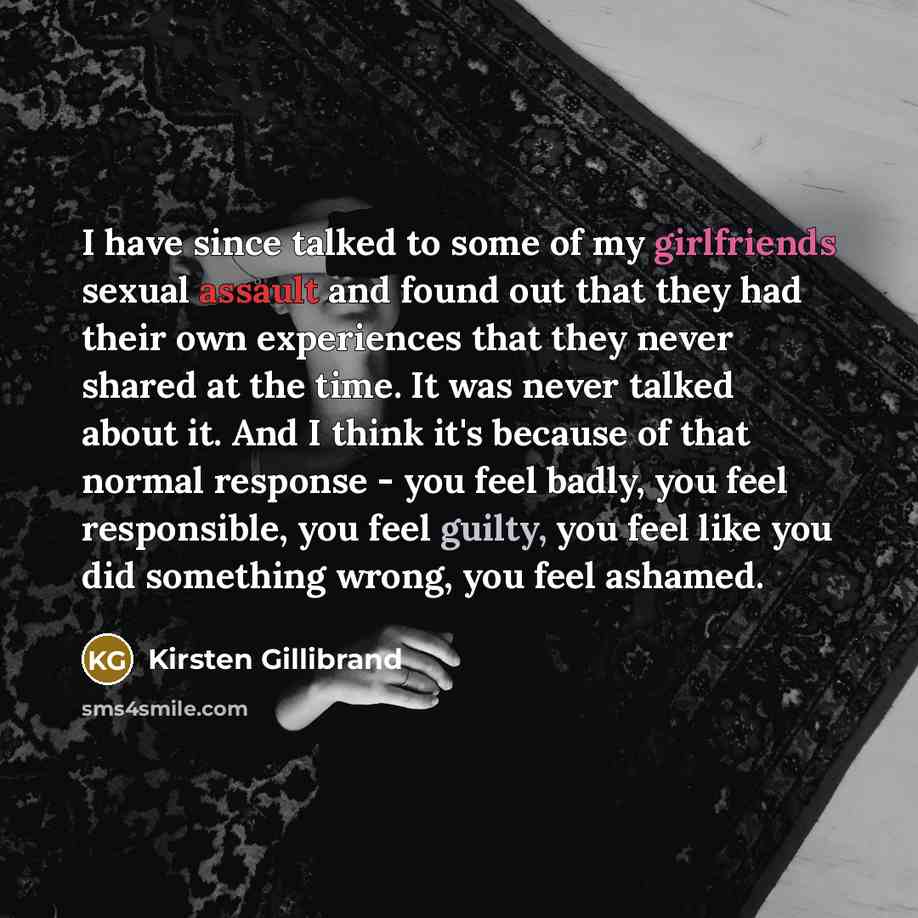 “I have since talked to some of my girlfriends sexual…” quote by Kirsten Gillibrand