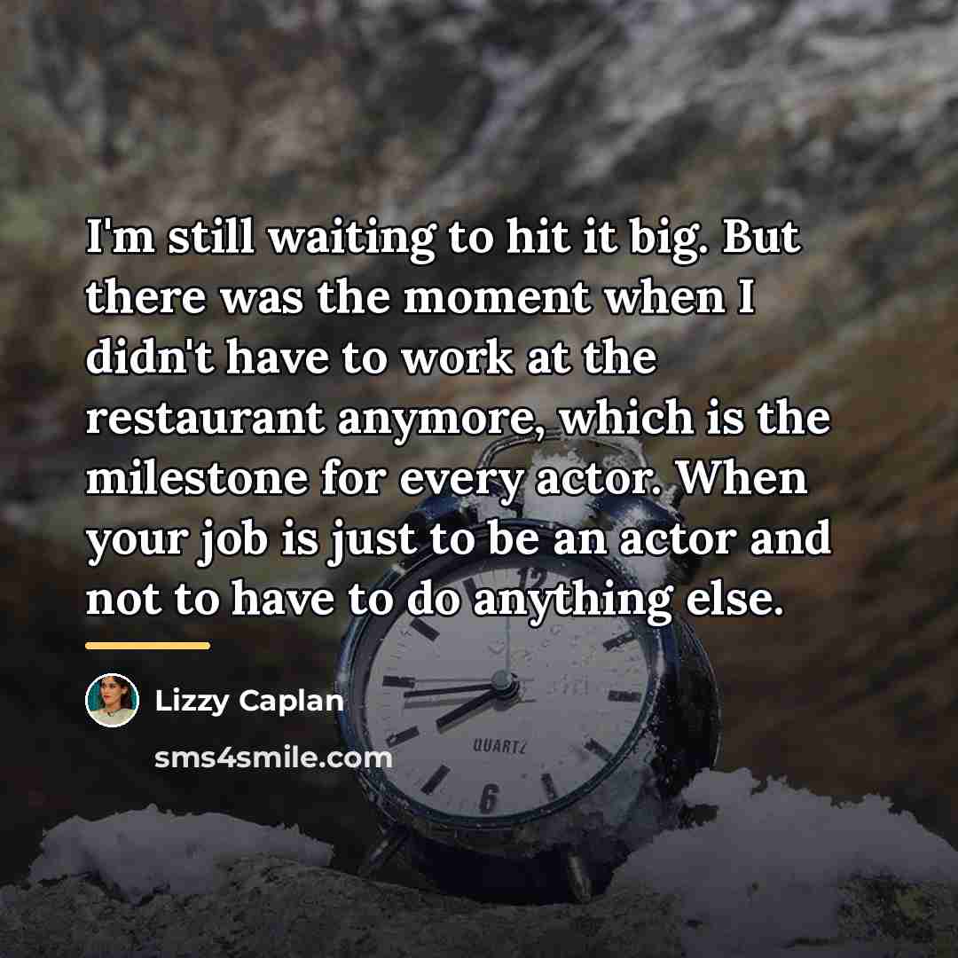 “I'm still waiting to hit it big. But there was…” quote by Lizzy Caplan