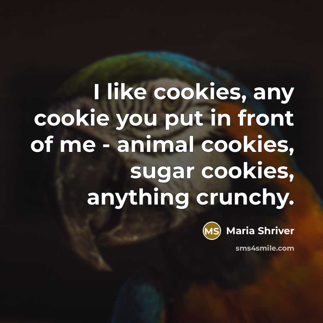 “I like cookies, any cookie you put in front of…” quote by Maria Shriver