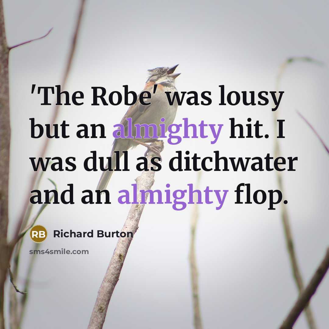 “'The Robe' was lousy but an almighty hit. I was…” quote by Richard Burton