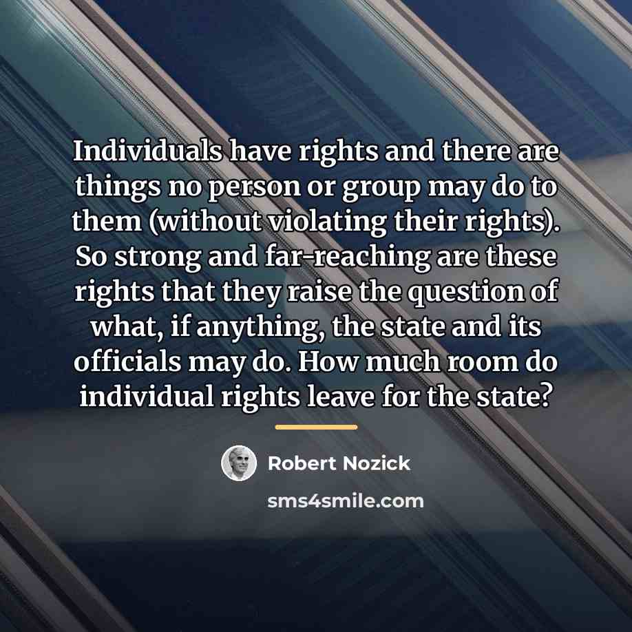 “Individuals have rights and there are things no person or…” quote by Robert Nozick