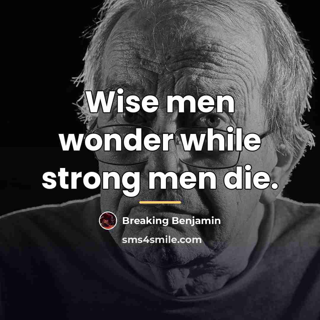 “Wise men wonder while strong men die.…” quote by Breaking Benjamin