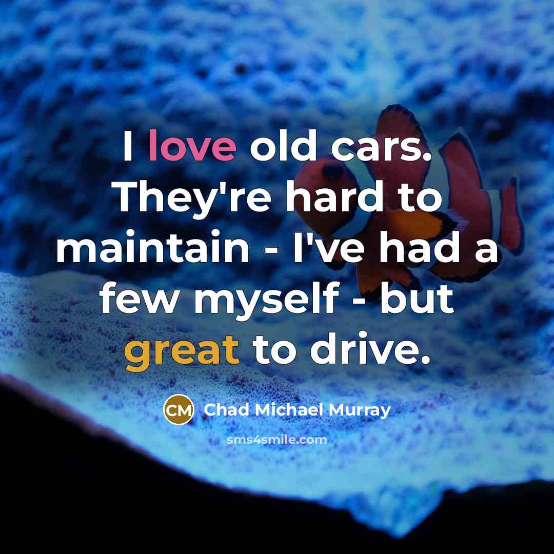 “I love old cars. They're hard to maintain - I've had a few myself - but great to drive.” quote by Chad Michael Murray