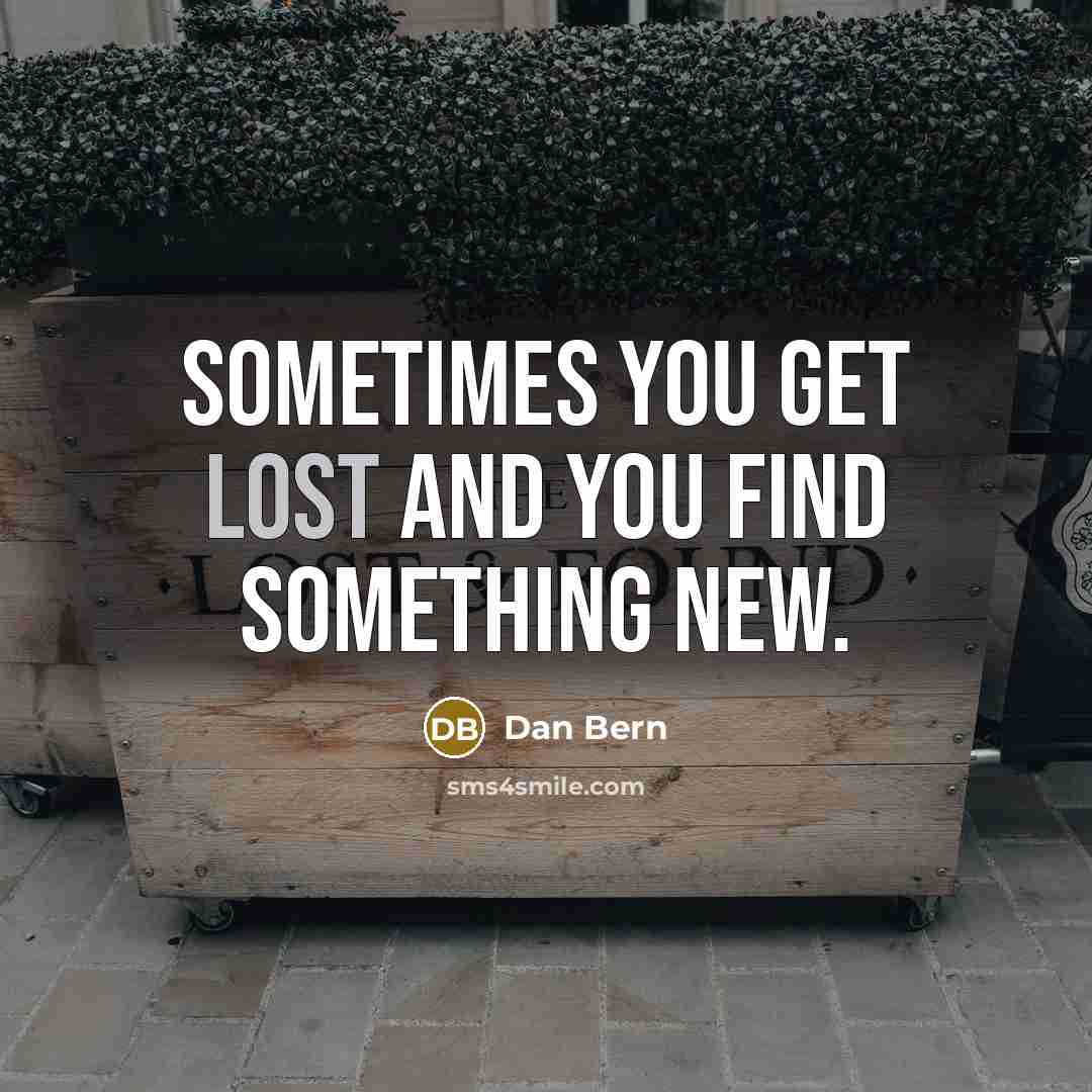 “Sometimes you get lost and you find something new.…” quote by Dan Bern