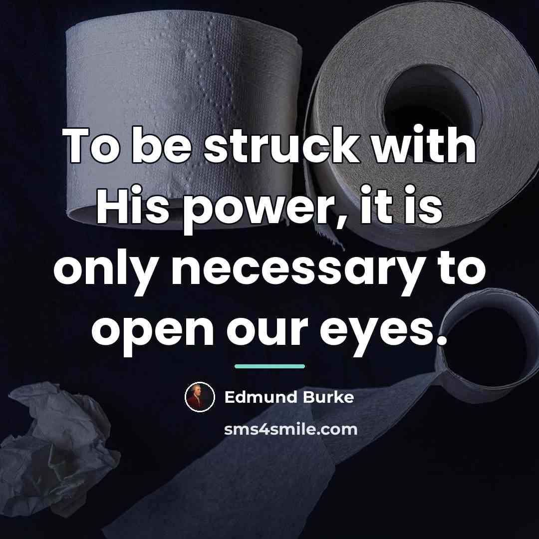“To be struck with His power, it is only necessary…” quote by Edmund Burke