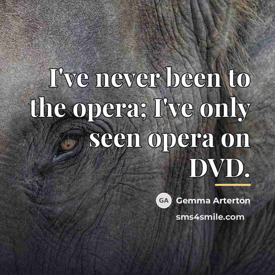 “I've never been to the opera; I've only seen opera…” quote by Gemma Arterton