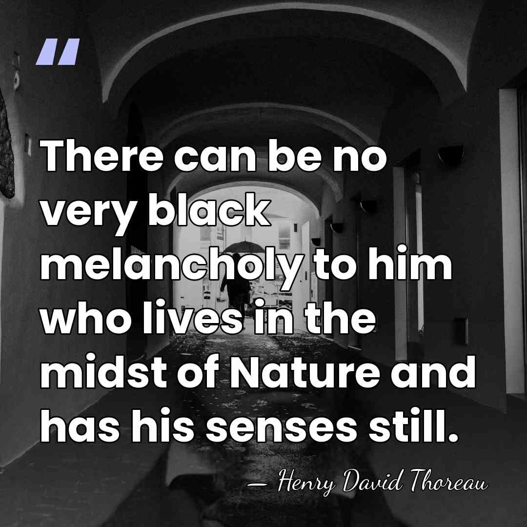 There can be no very black melancholy to him who lives in&hellip; - Henry David Thoreau