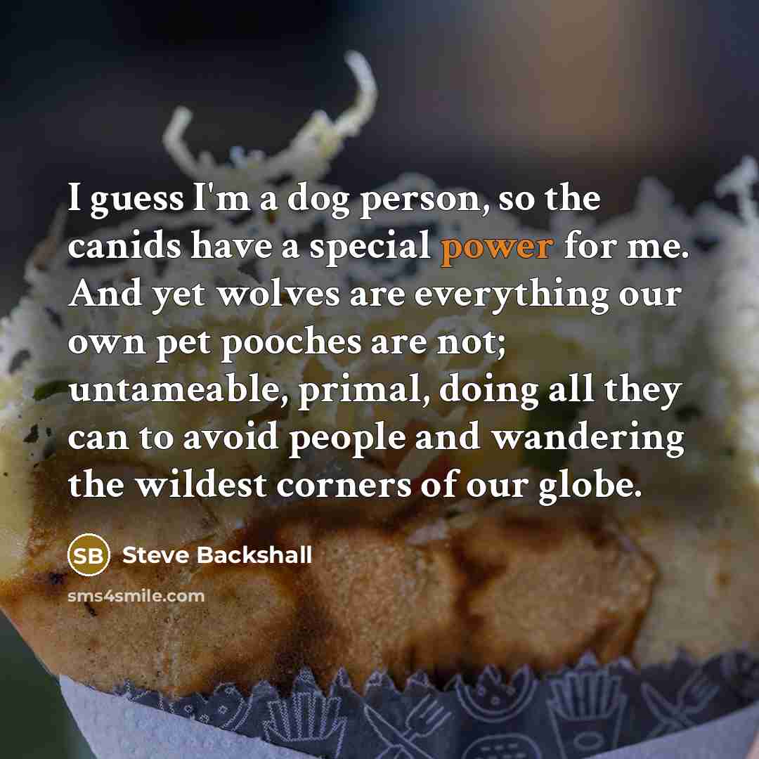 “I guess I'm a dog person, so the canids have…” quote by Steve Backshall
