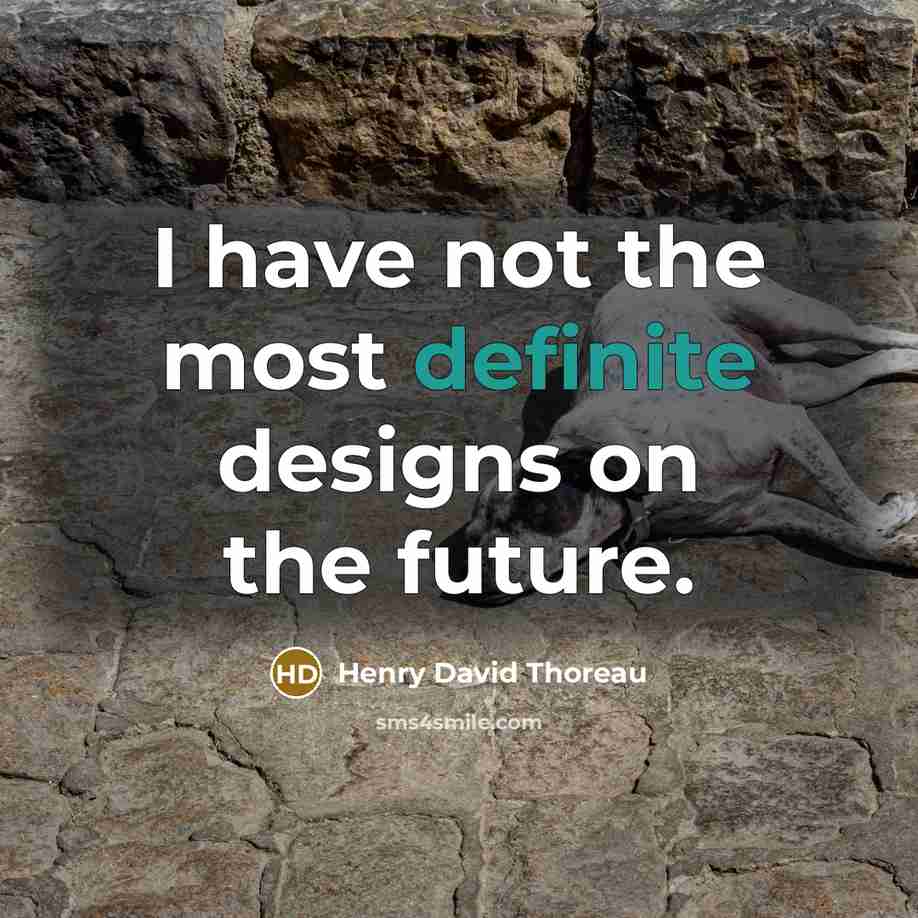 “I have not the most definite designs on the future.…” quote by Henry David Thoreau