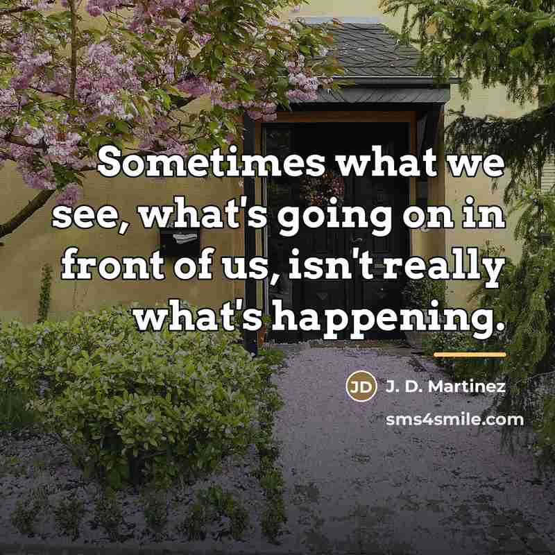 “Sometimes what we see, what's going on in front of…” quote by J. D. Martinez