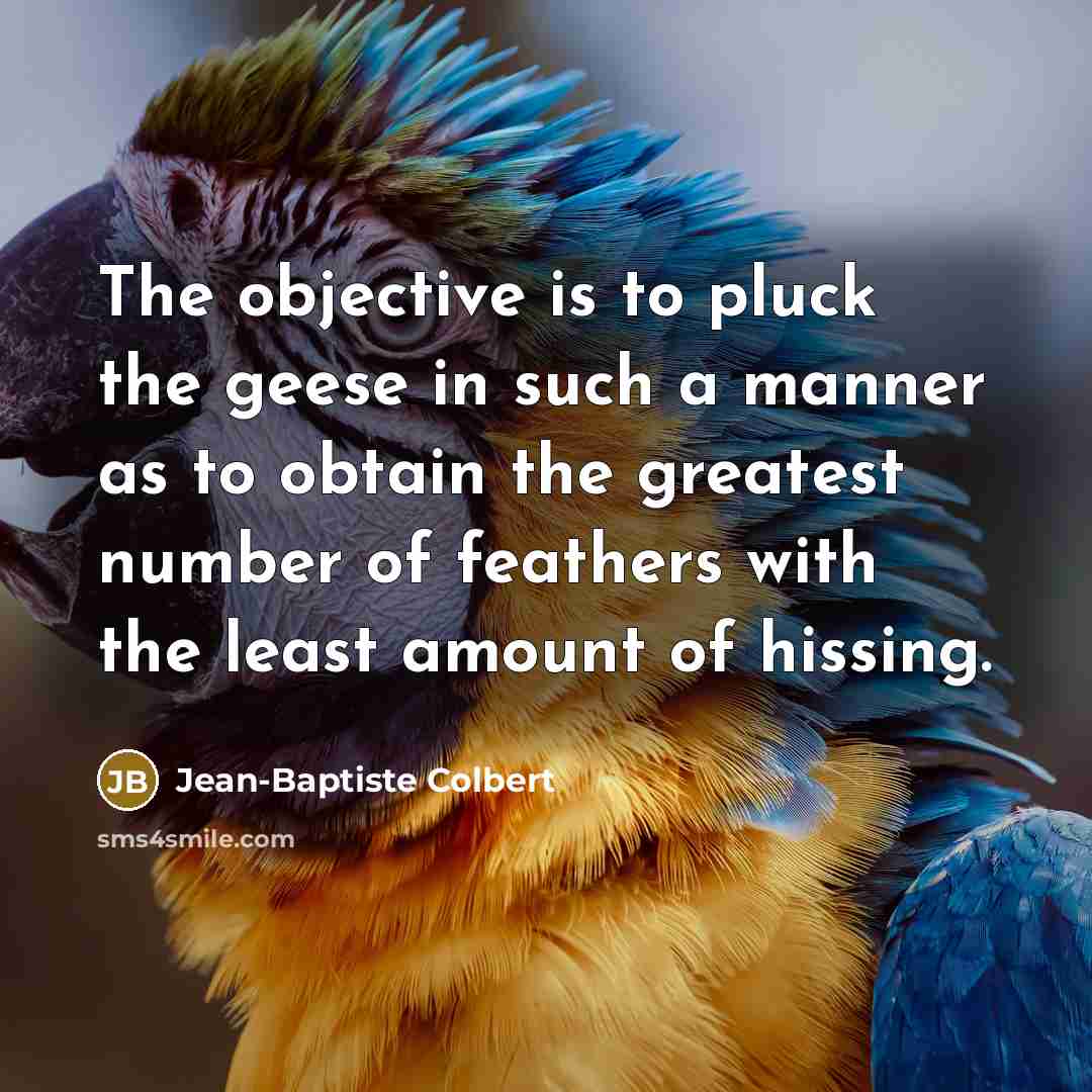“The objective is to pluck the geese in such a…” quote by Jean-Baptiste Colbert