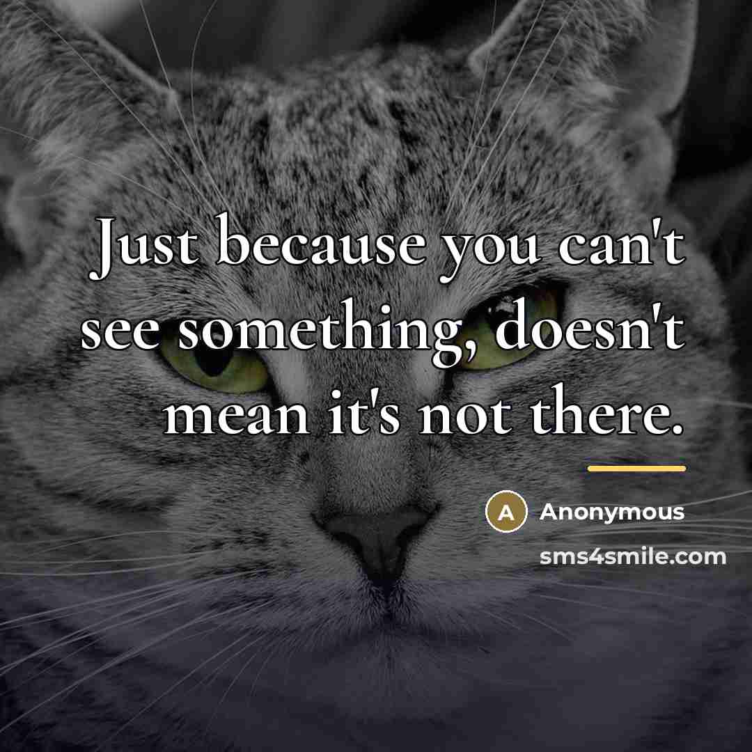 “Just because you can't see something, doesn't mean it's not…” quote by Anonymous