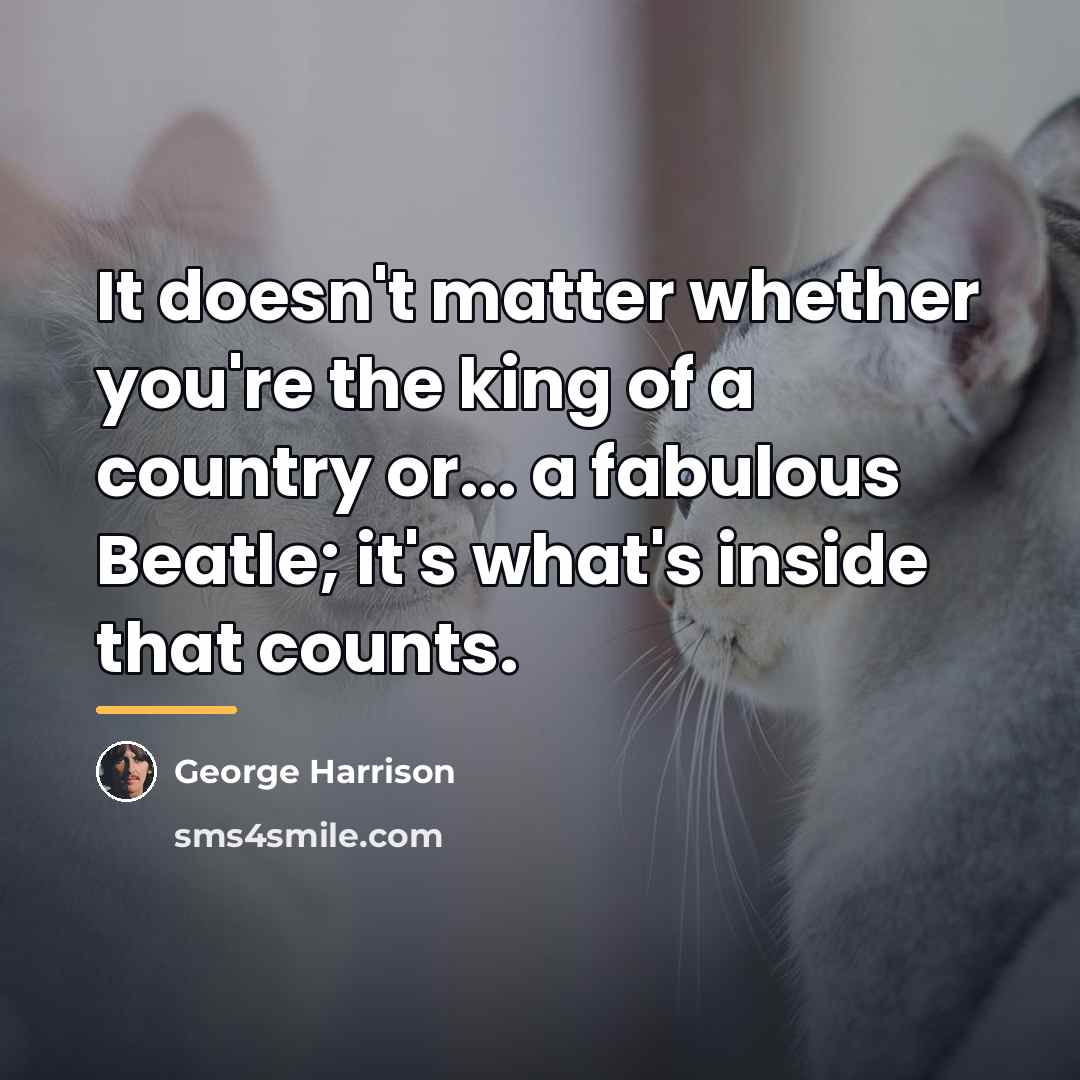 “It doesn't matter whether you're the king of a country…” quote by George Harrison