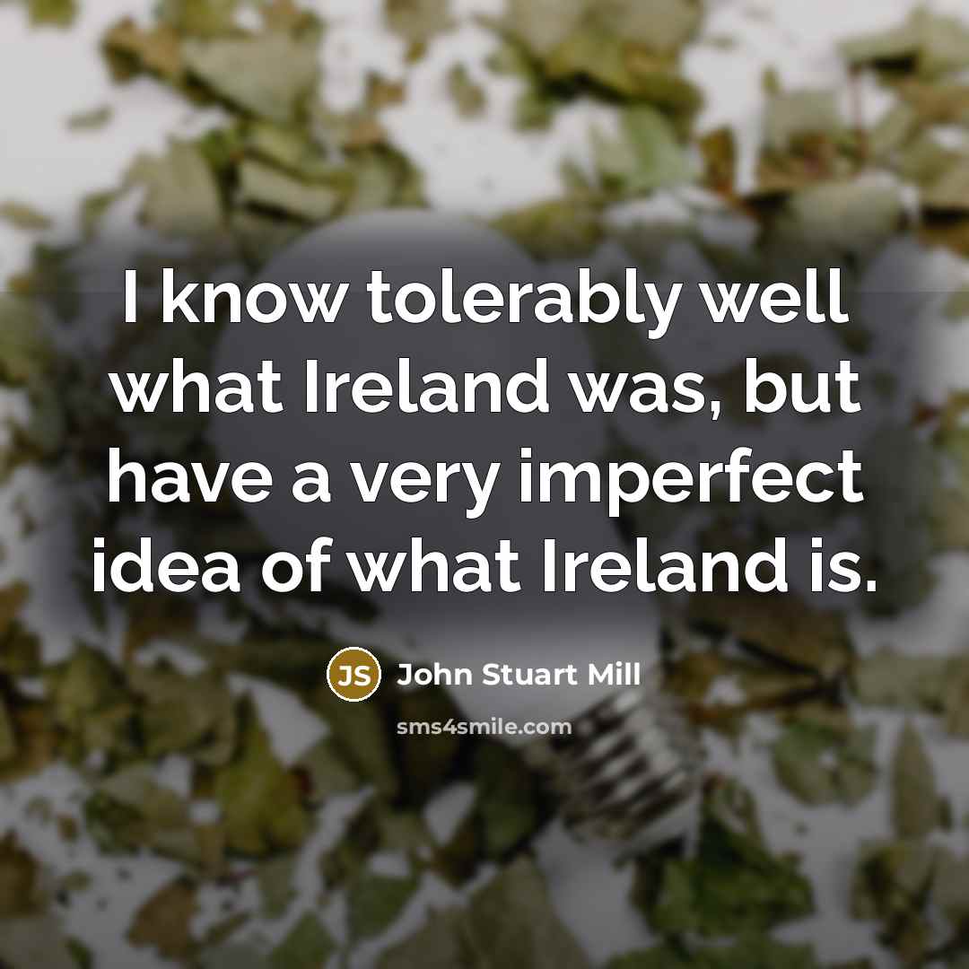 “I know tolerably well what Ireland was, but have a…” quote by John Stuart Mill