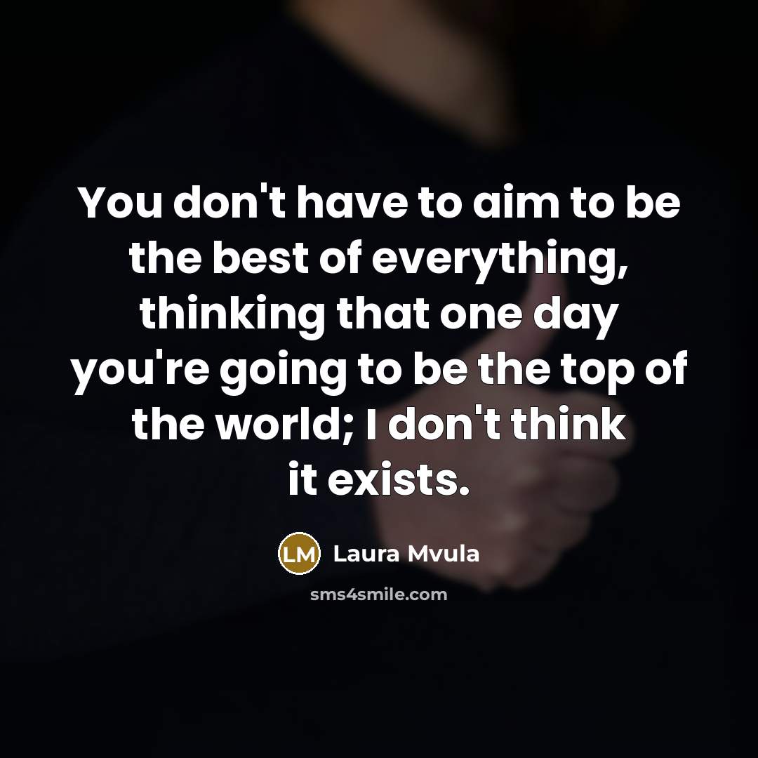 “You don't have to aim to be the best of…” quote by Laura Mvula