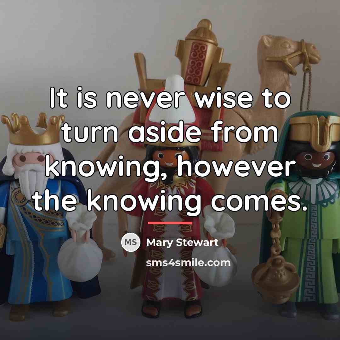 “It is never wise to turn aside from knowing, however…” quote by Mary Stewart