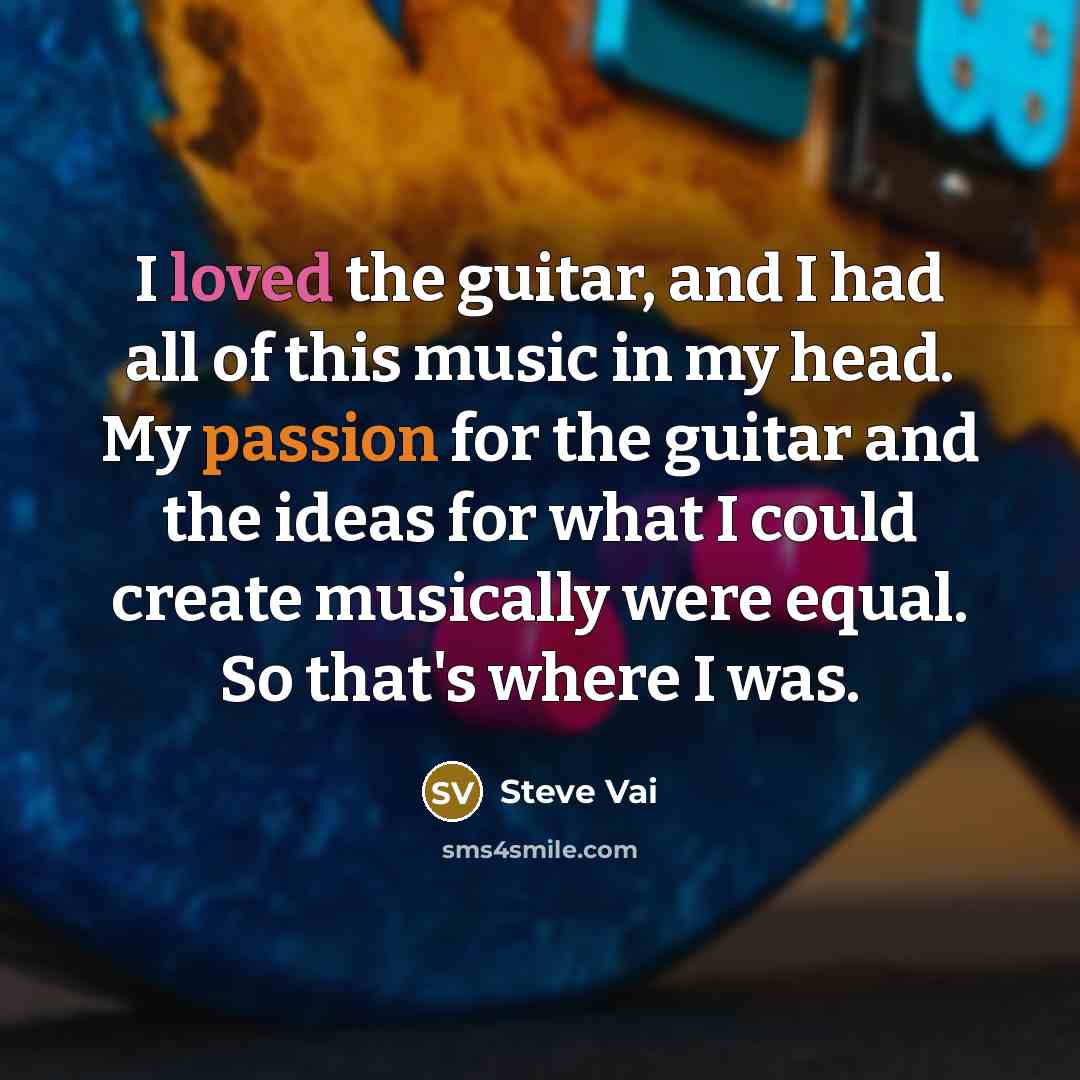 “I loved the guitar, and I had all of this…” quote by Steve Vai