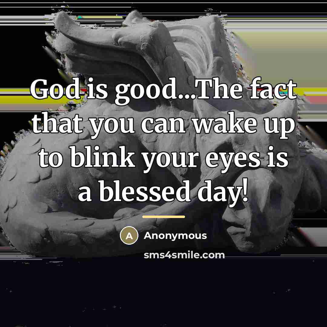 “God is good...The fact that you can wake up to…” quote by Anonymous