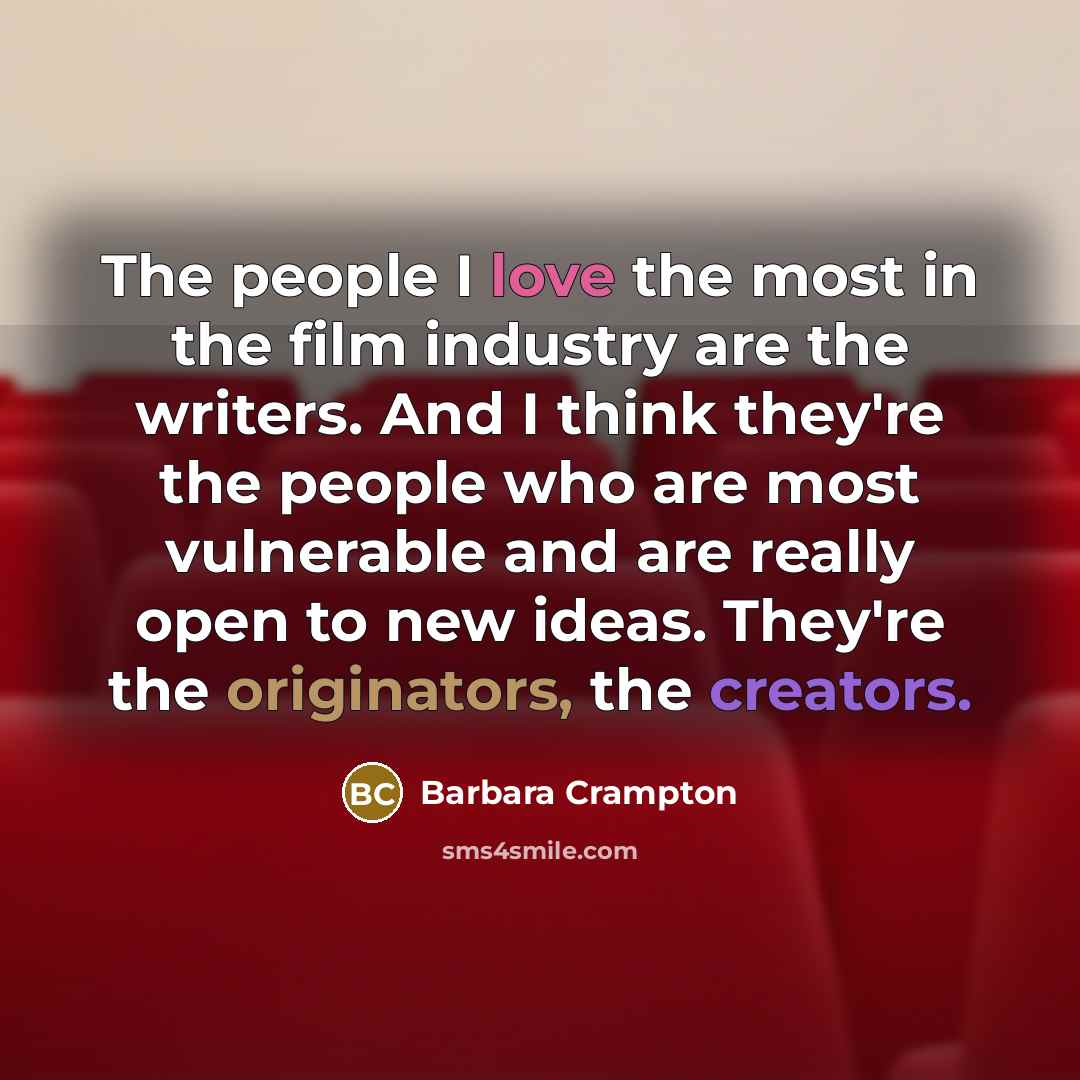 “The people I love the most in the film industry…” quote by Barbara Crampton