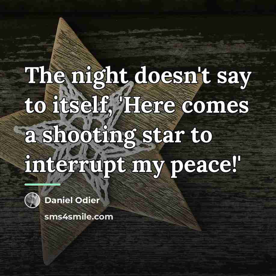 “The night doesn't say to itself, 'Here comes a shooting…” quote by Daniel Odier