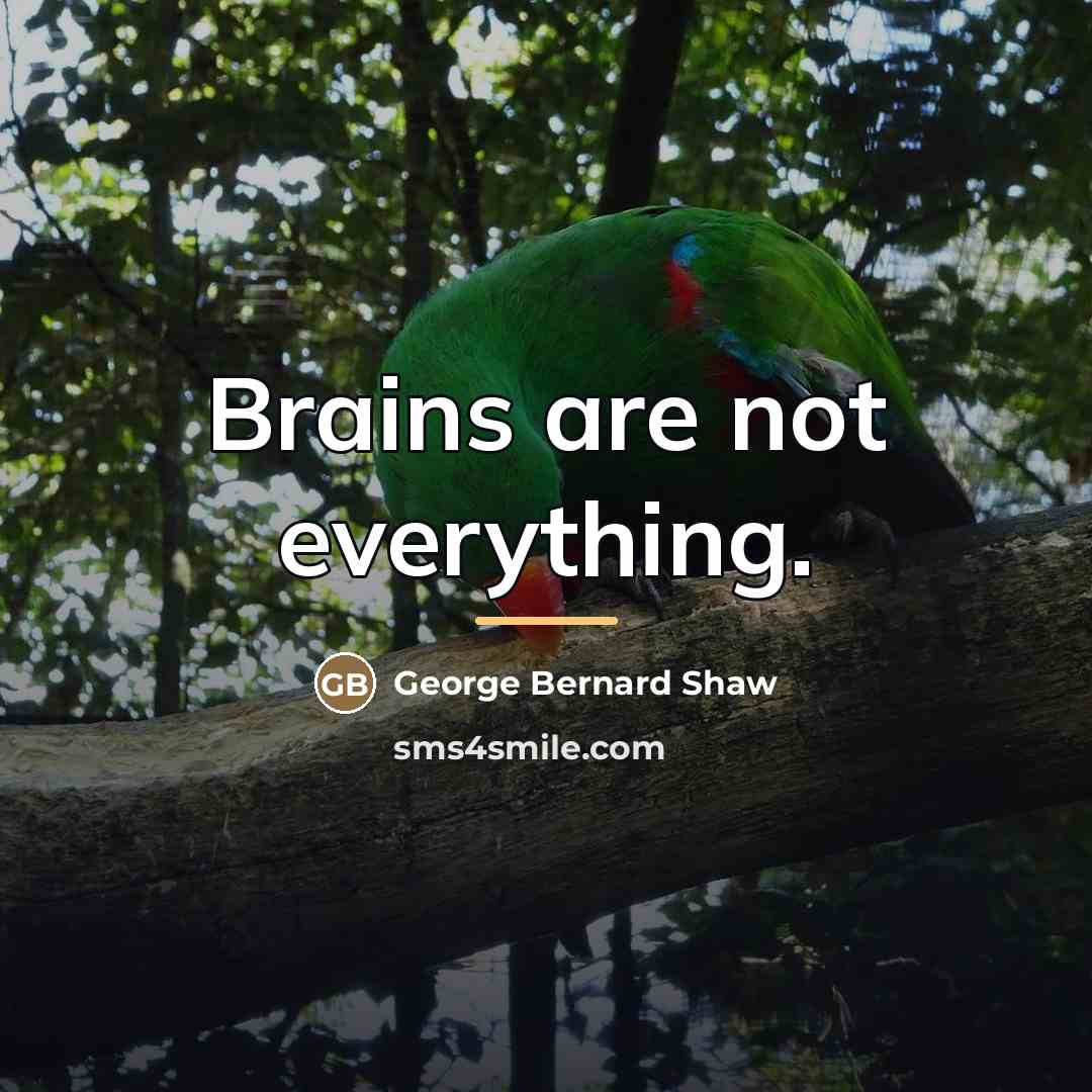 “Brains are not everything.…” quote by George Bernard Shaw
