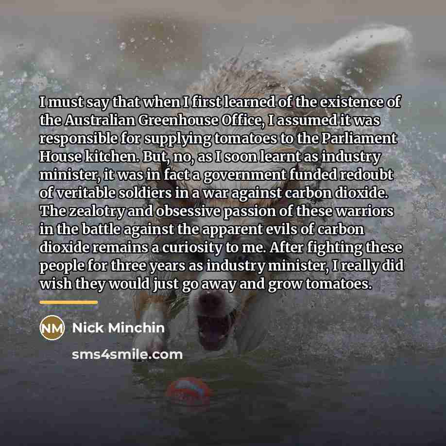 “I must say that when I first learned of the…” quote by Nick Minchin