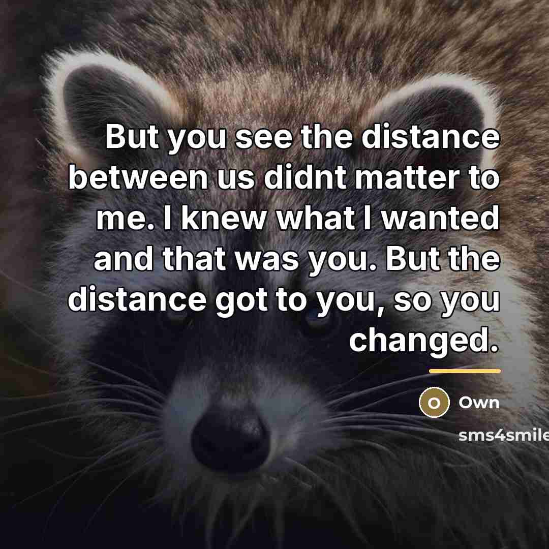 “But you see the distance between us didnt matter to…” quote by Own