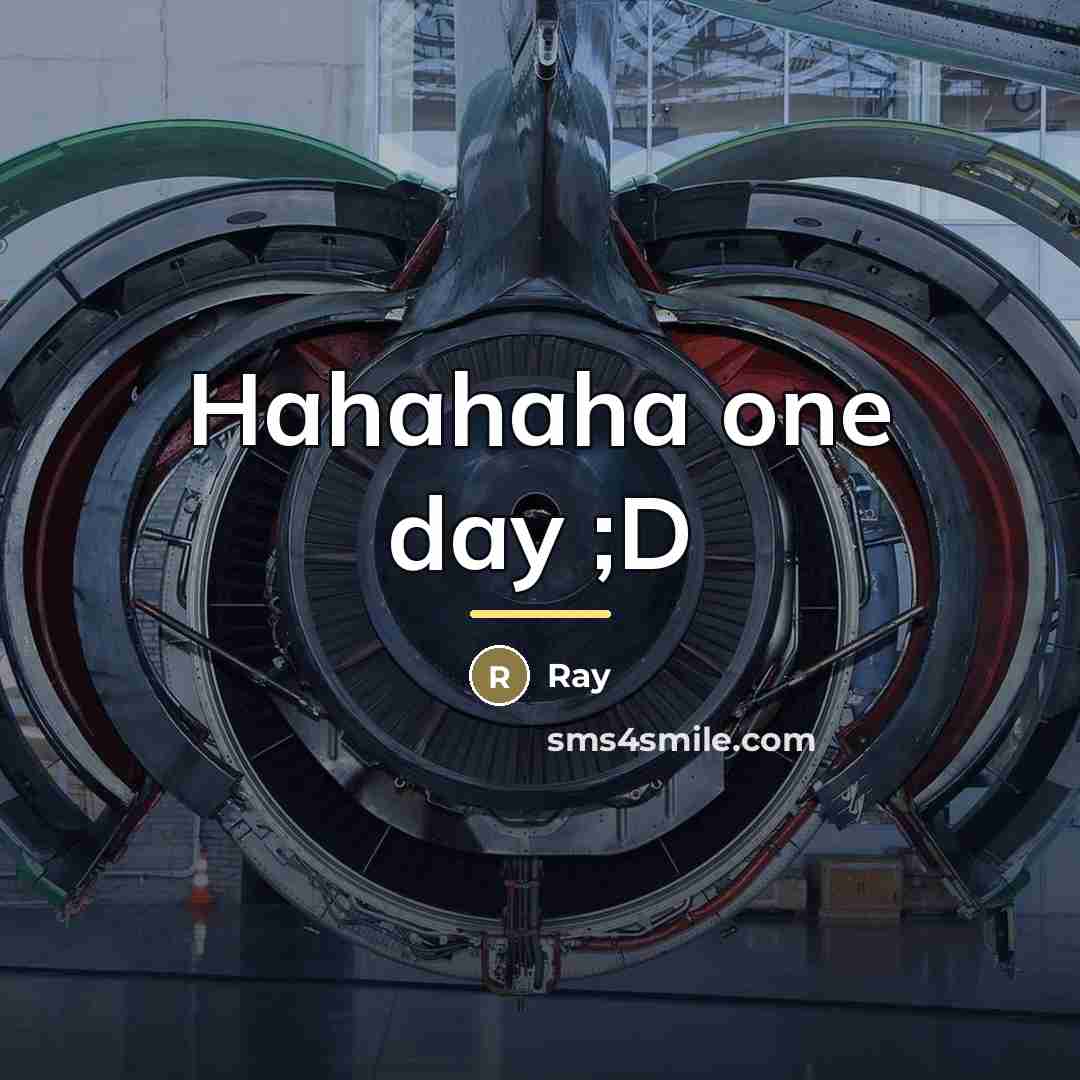 “Hahahaha one day ;D…” quote by Ray