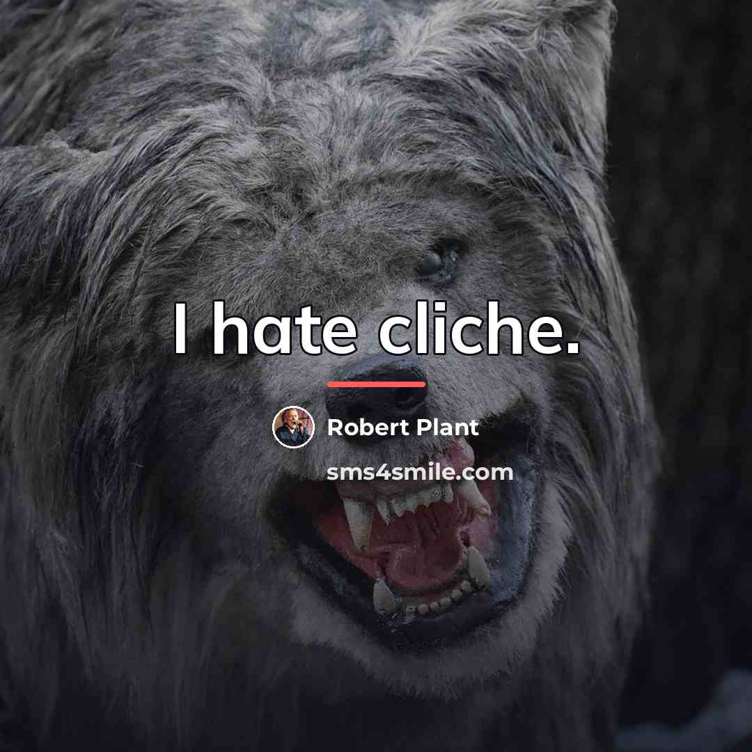 “I hate cliche.…” quote by Robert Plant