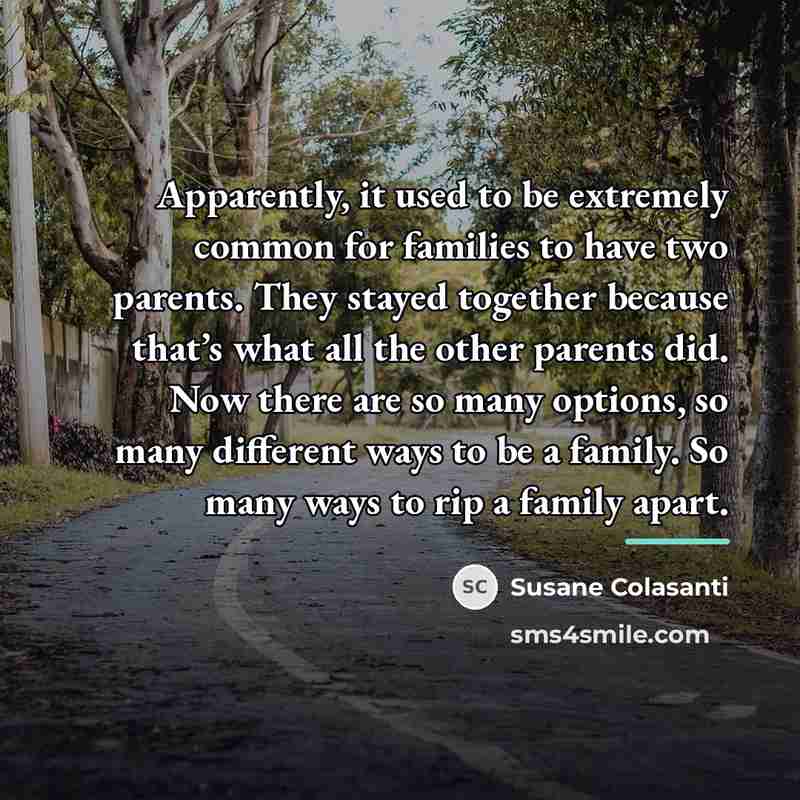 “Apparently, it used to be extremely common for families to…” quote by Susane Colasanti