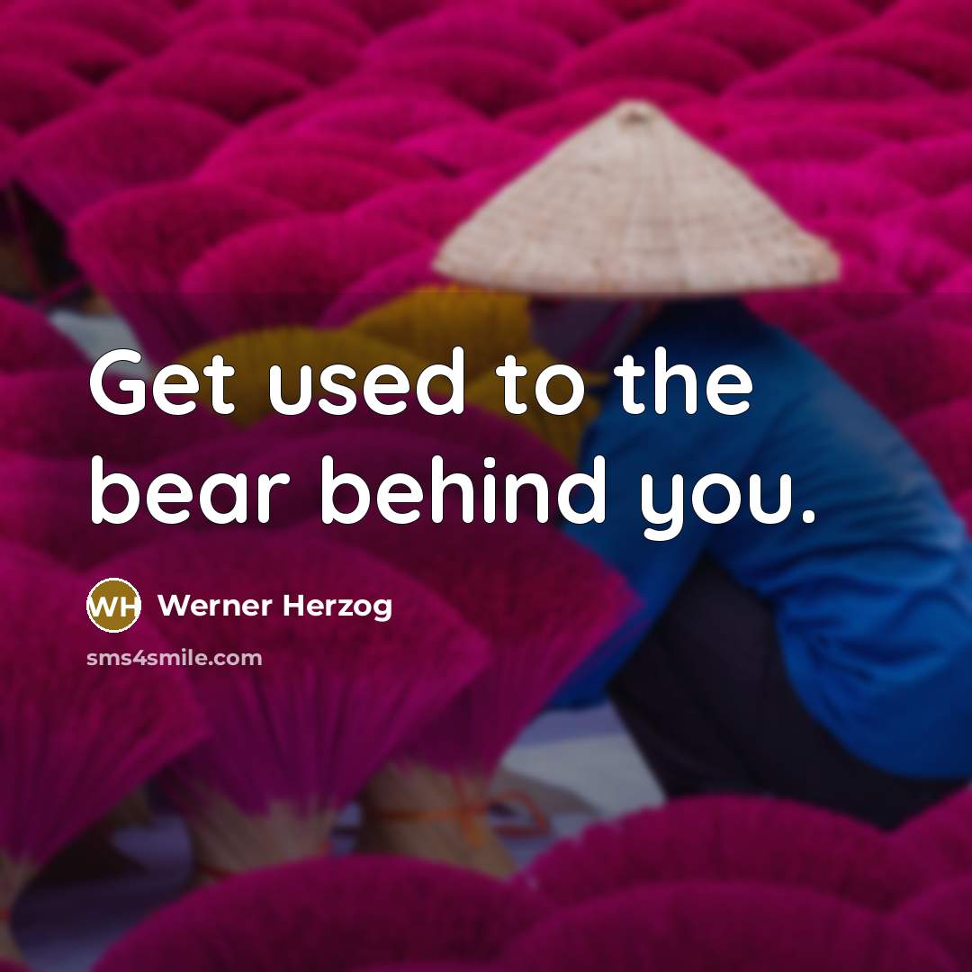“Get used to the bear behind you.…” quote by Werner Herzog