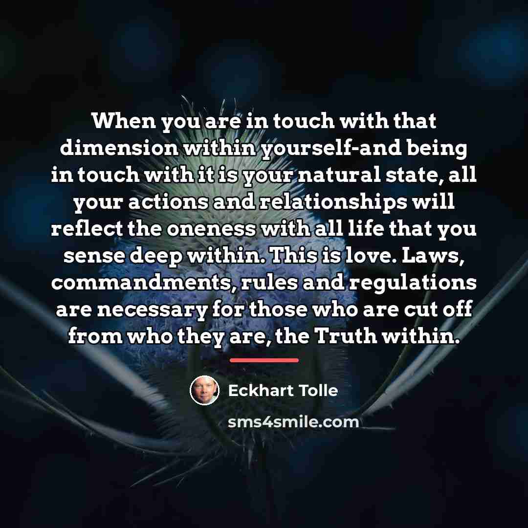 “When you are in touch with that dimension within yourself-and…” quote by Eckhart Tolle