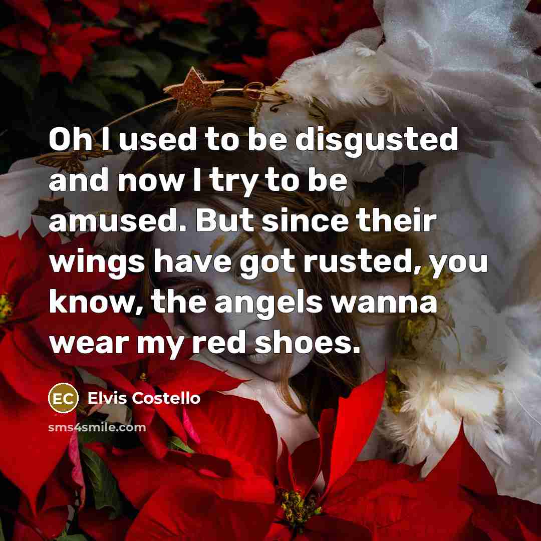 “Oh I used to be disgusted and now I try…” quote by Elvis Costello
