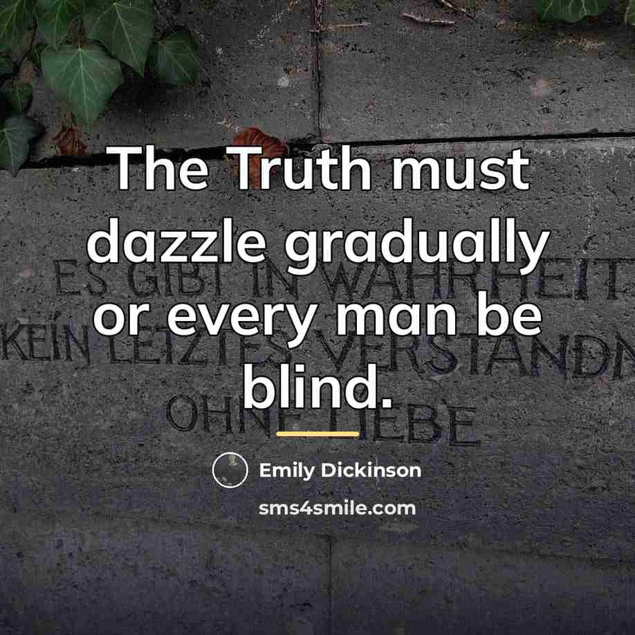 “The Truth must dazzle gradually or every man be blind.…” quote by Emily Dickinson