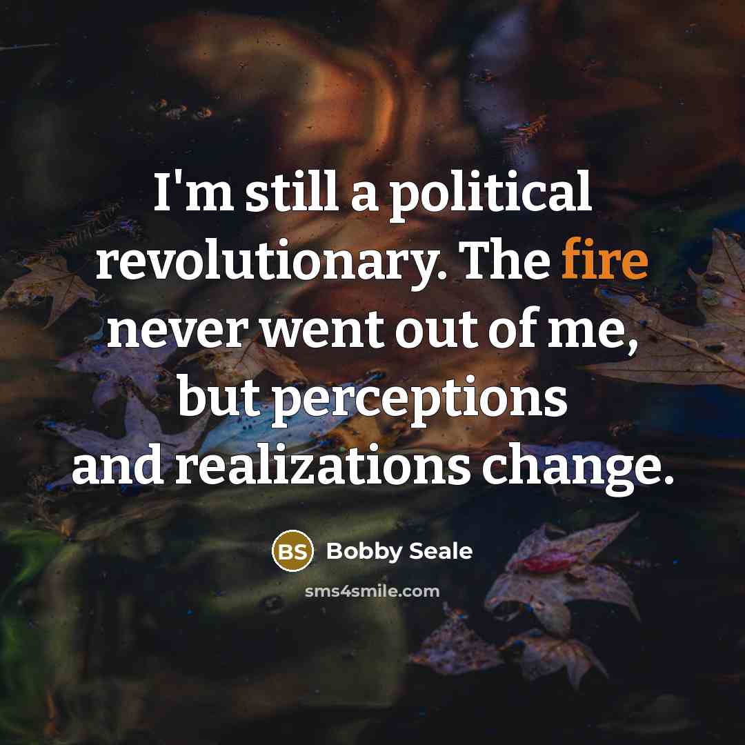 “I'm still a political revolutionary. The fire never went out…” quote by Bobby Seale