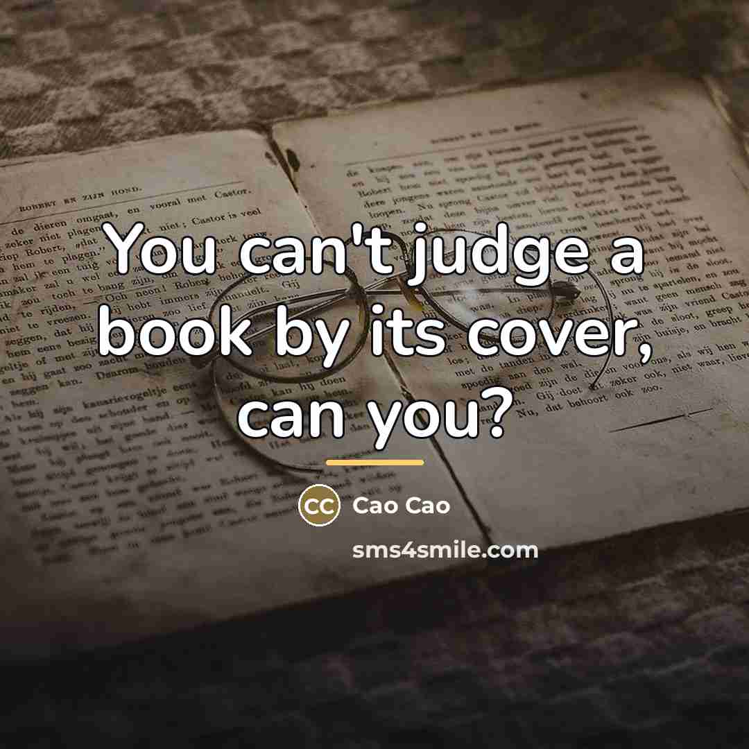 “You can't judge a book by its cover, can you?…” quote by Cao Cao