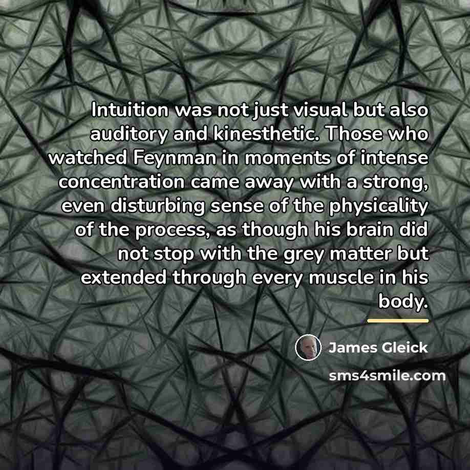 “Intuition was not just visual but also auditory and kinesthetic.…” quote by James Gleick