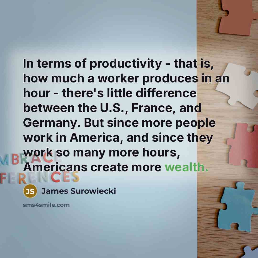 “In terms of productivity - that is, how much a…” quote by James Surowiecki