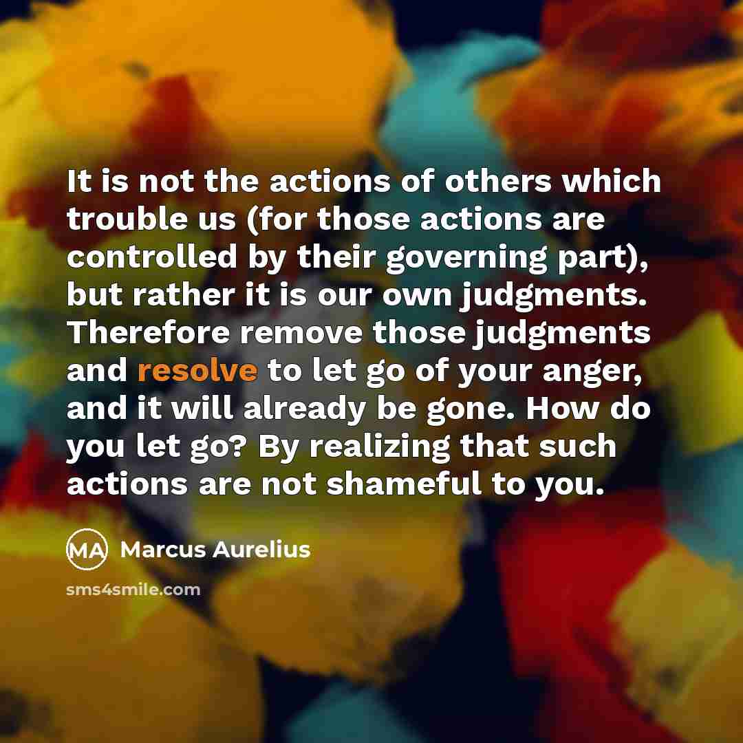 “It is not the actions of others which trouble us…” quote by Marcus Aurelius