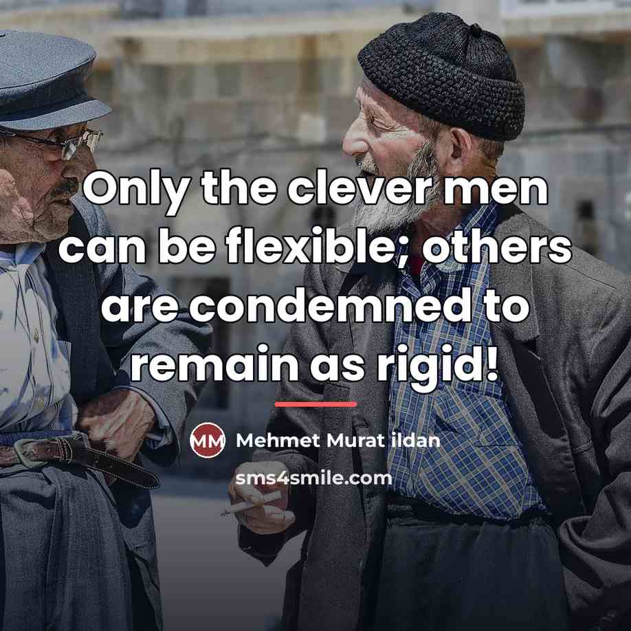 “Only the clever men can be flexible; others are condemned…” quote by Mehmet Murat Ildan